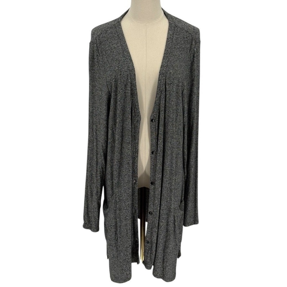 J.Jill Wearever Collection Gray Open Front Cardigan Sweater XL